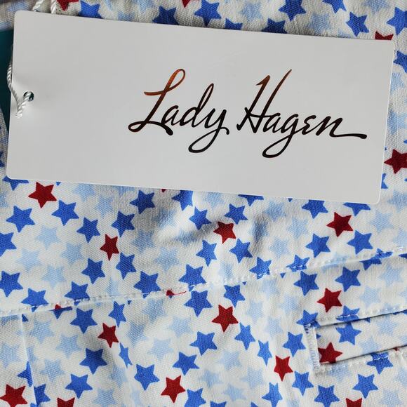 Lady Hagen Womens XL Tummy Control Pull On Skort Star Multi Plaid New - Picture 4 of 9